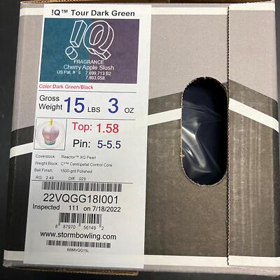 Storm IQ Tour Dark Green 15 lb Overseas Bowling ball for sale