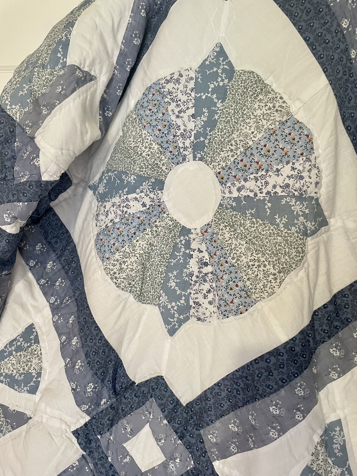 🖤White Blue Handmade Boho Patchwork 3/4 Length C… - image 4