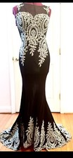 Black Sequence And Rhinestone Mermaid Ballgown Sz0