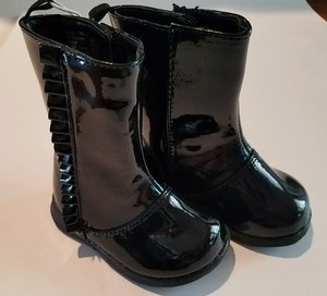 black patent infant boots