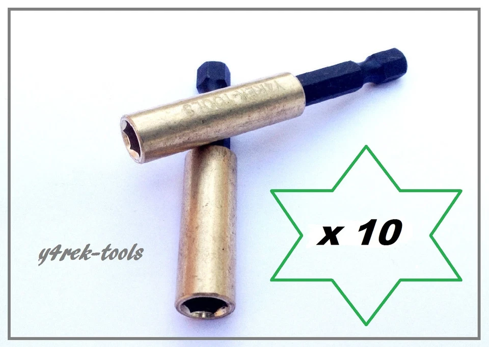 10 x Brass Magnetic Bit Holder 60mm Y4REK-TOOLS Orginal for Makita Dewalt Bosch