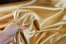 Gold Silky Bridal Satin Fabric by the yard 60" Wide 901