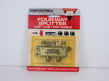 Memorex Pro Series Four-Way Splitter UHF-VHF-FM-Cable. In original package.