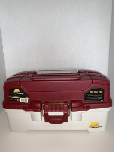 Like New Plano 1 Tray Tackle Box Model 6201-06 Burgundy Cream - Picture 1 of 11