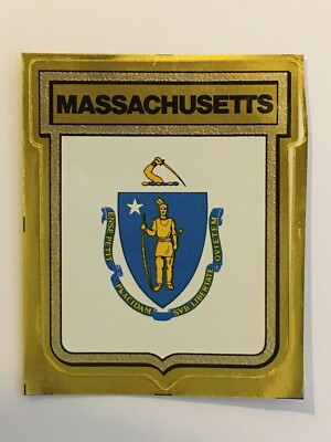 Vtg MASSACHUSETTS STATE NOS Foil Shield Sticker from 1972 | eBay