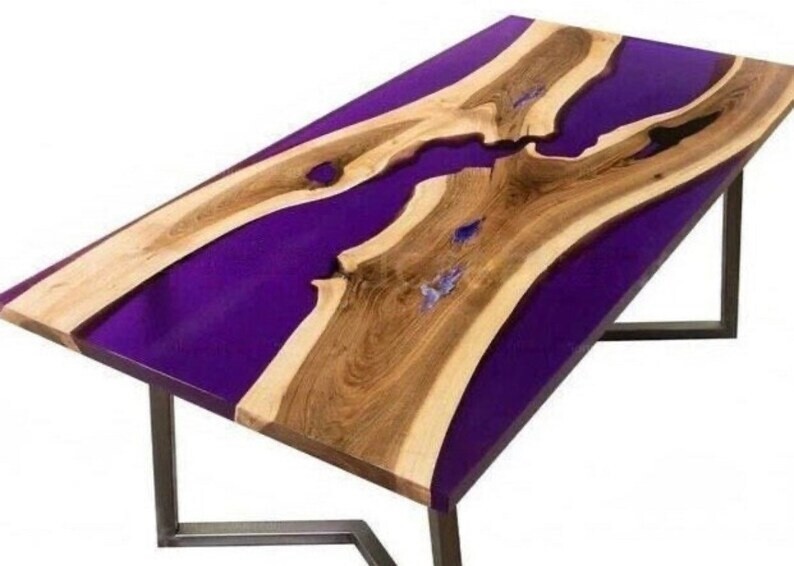 Blue Epoxy River Table Top, Epoxy Dining Table, Walnut Wood Table (60x30 Inch)
