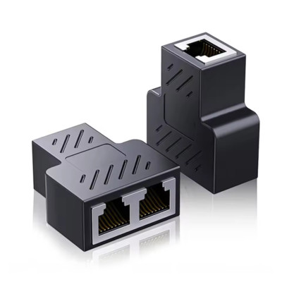 2PCS RJ45 Network Splitter Adapter, Cat6A Ethernet LAN Cable Connector Extender 