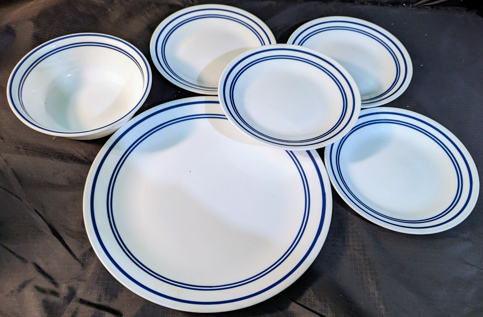 VTG Corelle CLASSIC CAFE BLUE Set of 6 Pc plus 1 extra