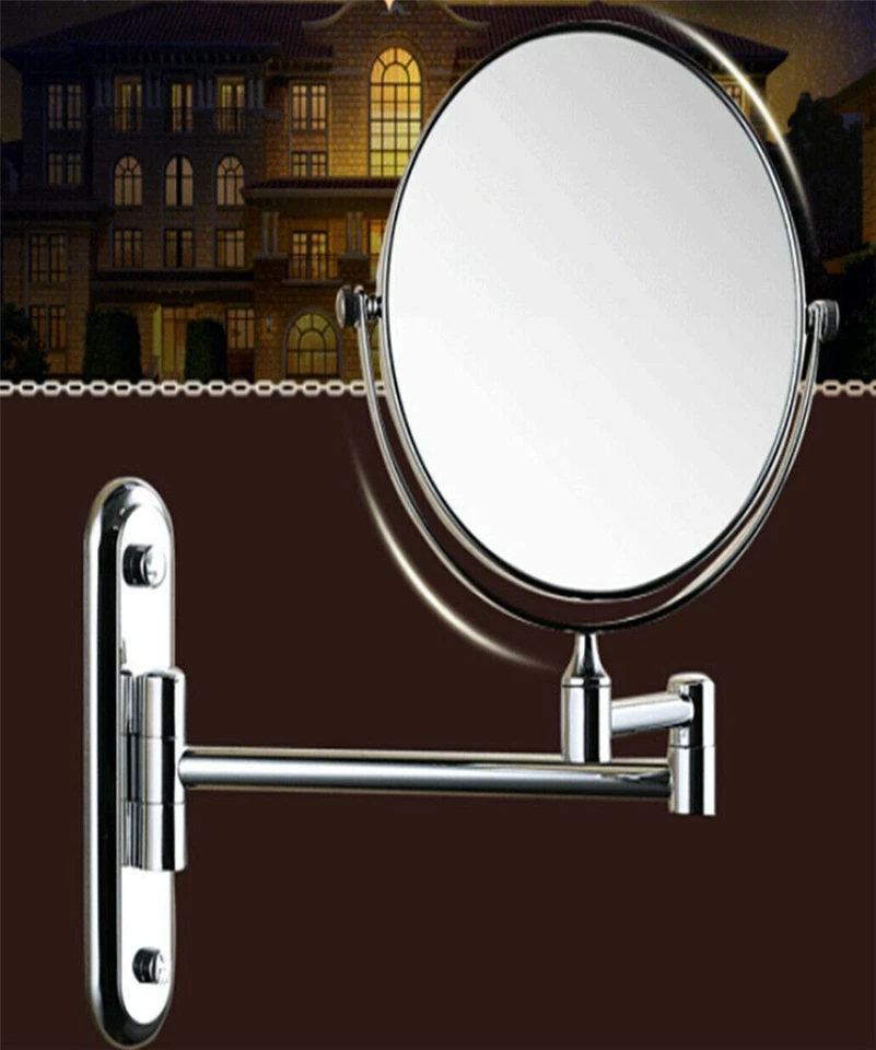 8" Extendable Wall Mounted Makeup Shaving Mirror Closeup Two Sides Home Bathroom - Image 4 of 4