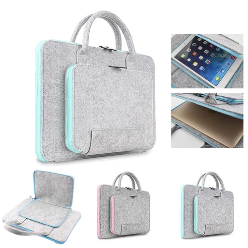 Wool Felt Laptop Bags 11 13 15 17 inch Tablet Mouse Bag Briefcase for Laptop PC