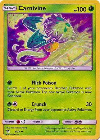 Carnivine - 6/73 - Uncommon Sun & Moon: Shining Legends Pokemon Card
