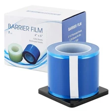 Barrier Film Tattoo Plastic Wrap Blue w/ Dispenser Box 4" x 6" 1 Roll 1200 Sheet