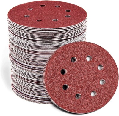 100 Stück 80er Körnung Schleifscheiben 125 mm Schwingschleifer Pad Haken Schlaufen hochwertig