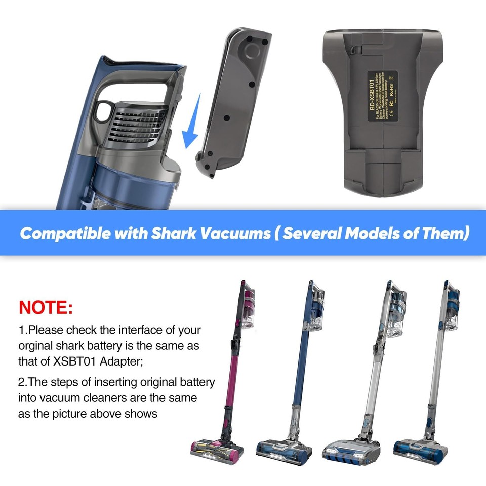 Black+Decker 18V to Shark Cordless Stick Vacuum Cleaner XSBT620 Battery