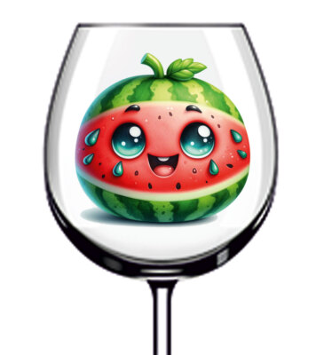 12x Aquarell Happy Wassermelone Weinglas Flasche Becher Vinyl Aufkleber Abziehbild