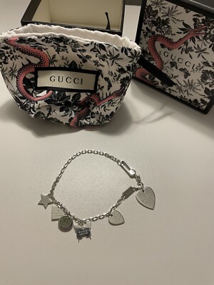 Gucci Multi Charm Bracelet Trade Mark Star Square Butterfly