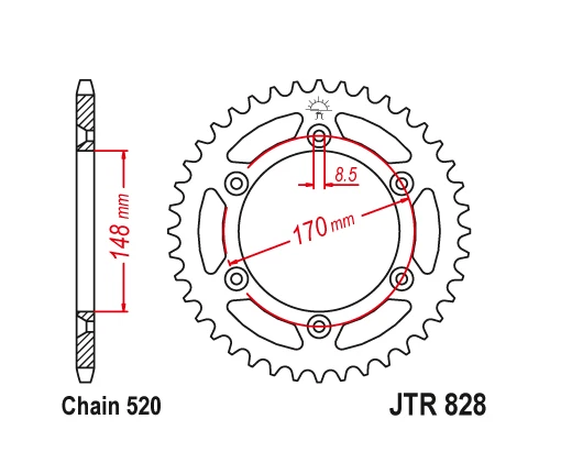 Piñón trasero de acero JT 47T 47 dientes DR650 1990-1995 RM465 RM50081-84 RM250 84-86 Foto 2 de 4