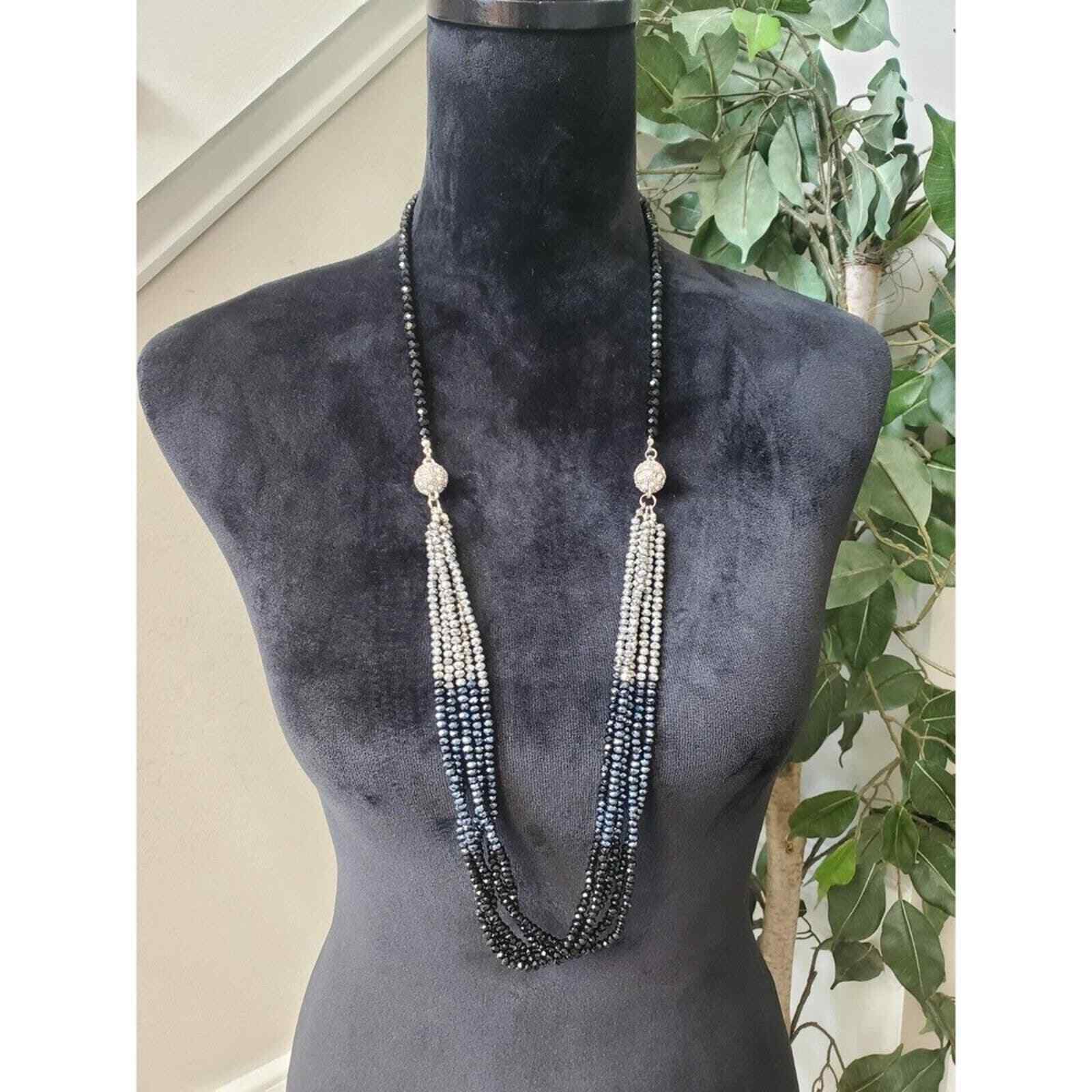 Women's Silver Multicolored Multilayer Crystal Be… - image 9