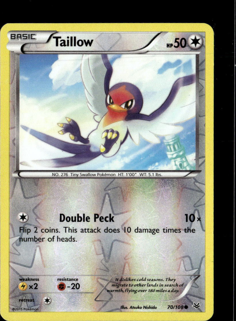 Pokemon Taillow 70/108 Roaring Skies Reverse Holo Common  2 Card Lot