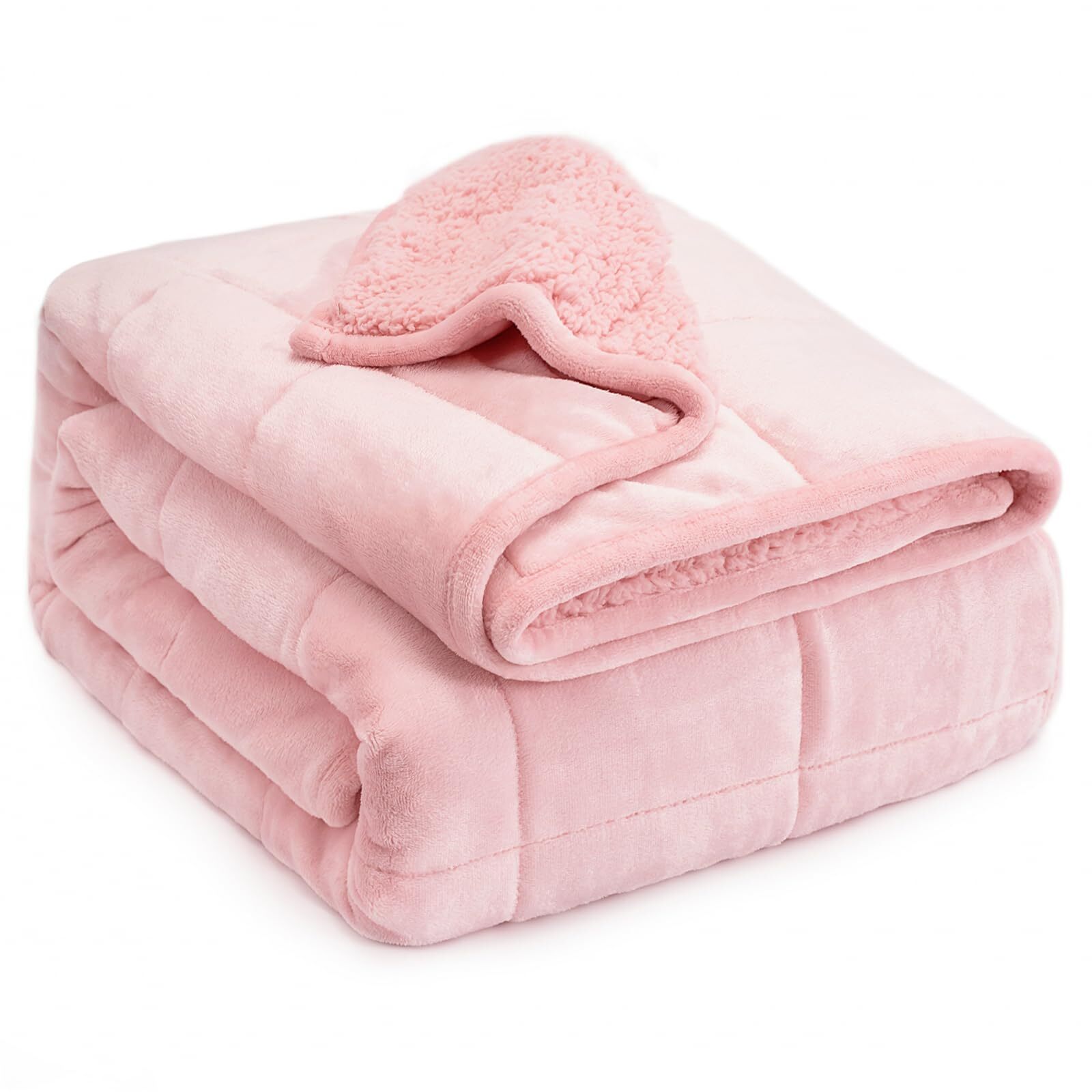 Lofus Sherpa Fleece Weighted Blanket 15 lbs Heavy Blanket with Soft Plush Fla...