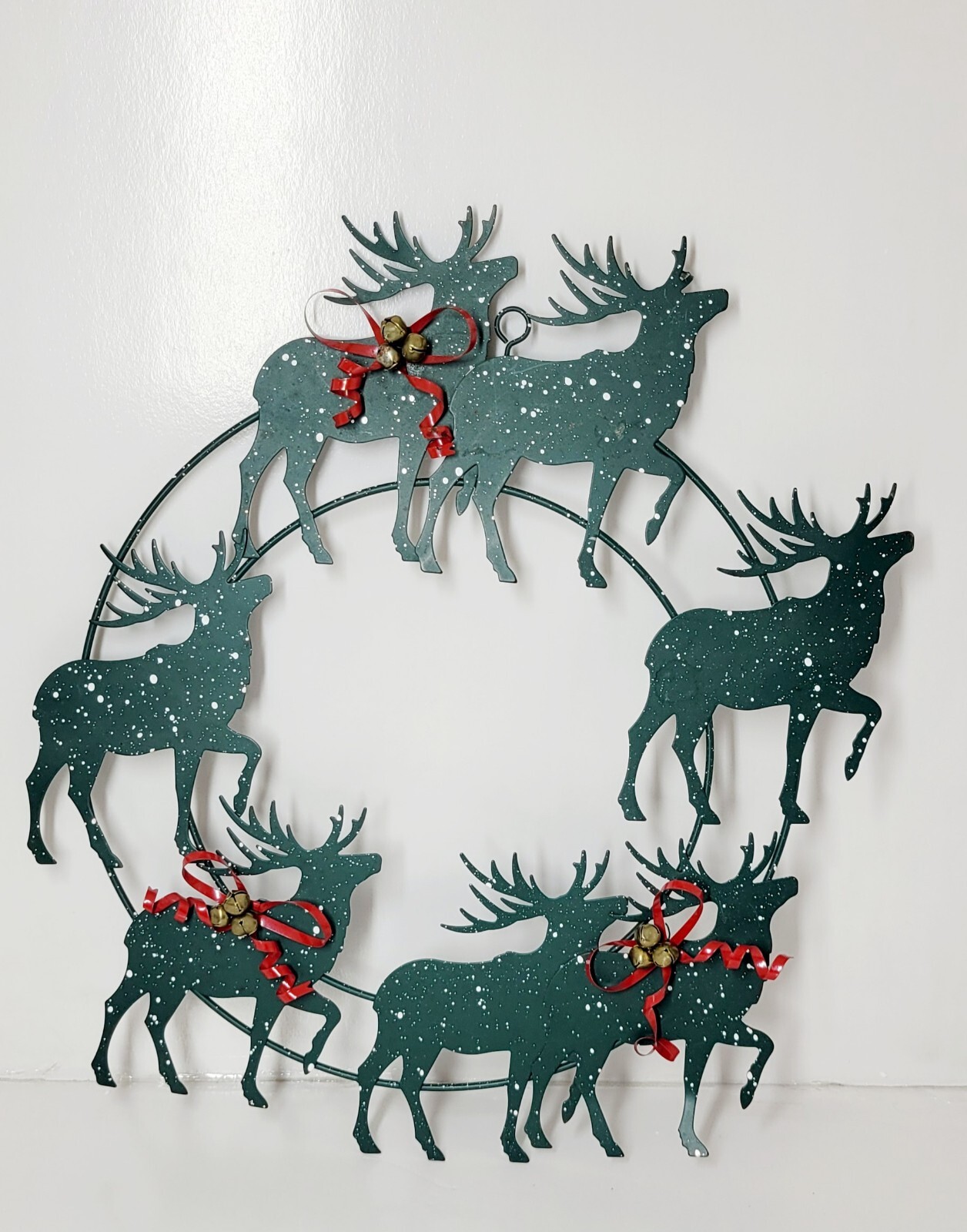 Metal Reindeer Door Wreath