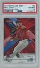 2018 BOWMAN'S BEST 4/10 MIKE TROUT RED REFRACTOR #65 PSA 10