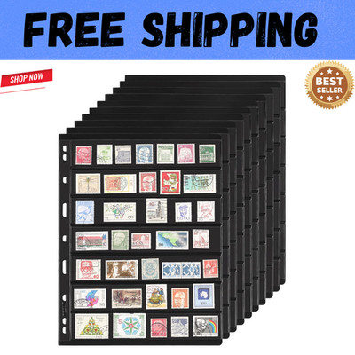20 Sheets Stamp Pages Collector Stamp Collecting Album Binder Standard 9 Hole Bi