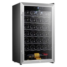 NutriChef Wine Chilling Refrigerator Cellar-Single-Zone Digital Touch-34 Bottle