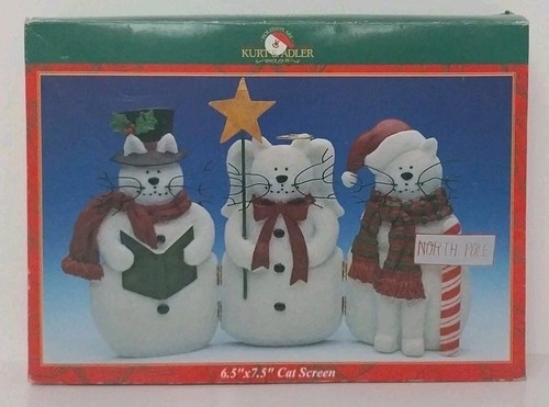 Kurt S. Adler - Christmas Cat Screen - Cat Snowmen - 6.5" x 7.5"