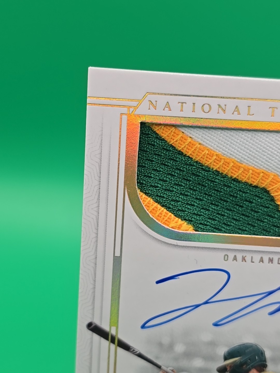 Tommy White 2025 Panini National Treasures Baseball Triple Patch Auto #7/10 A’s view 8