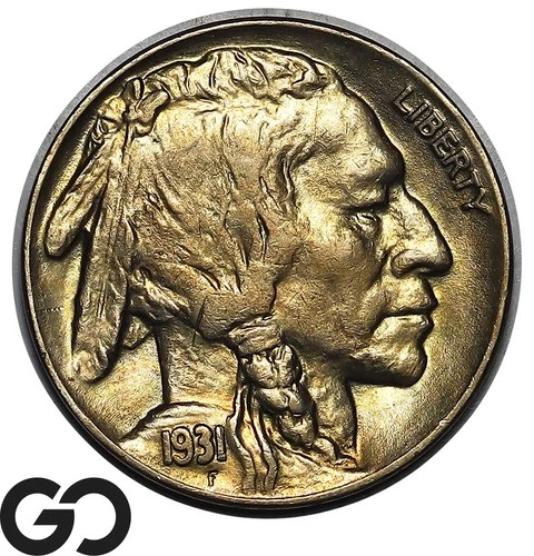 1931-S Buffalo Nickel Great Color Gem BU+