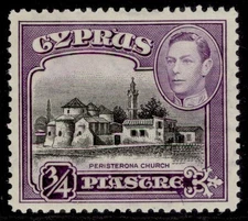 CYPRUS GVI SG153, ¾pi black & violet, M MINT. Cat £22.