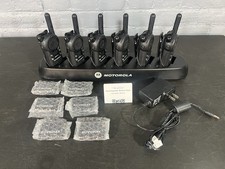 6 Motorola CLS1410 UHF Radios w/ Dock, Holsters,  NEW Batteries - Tested 