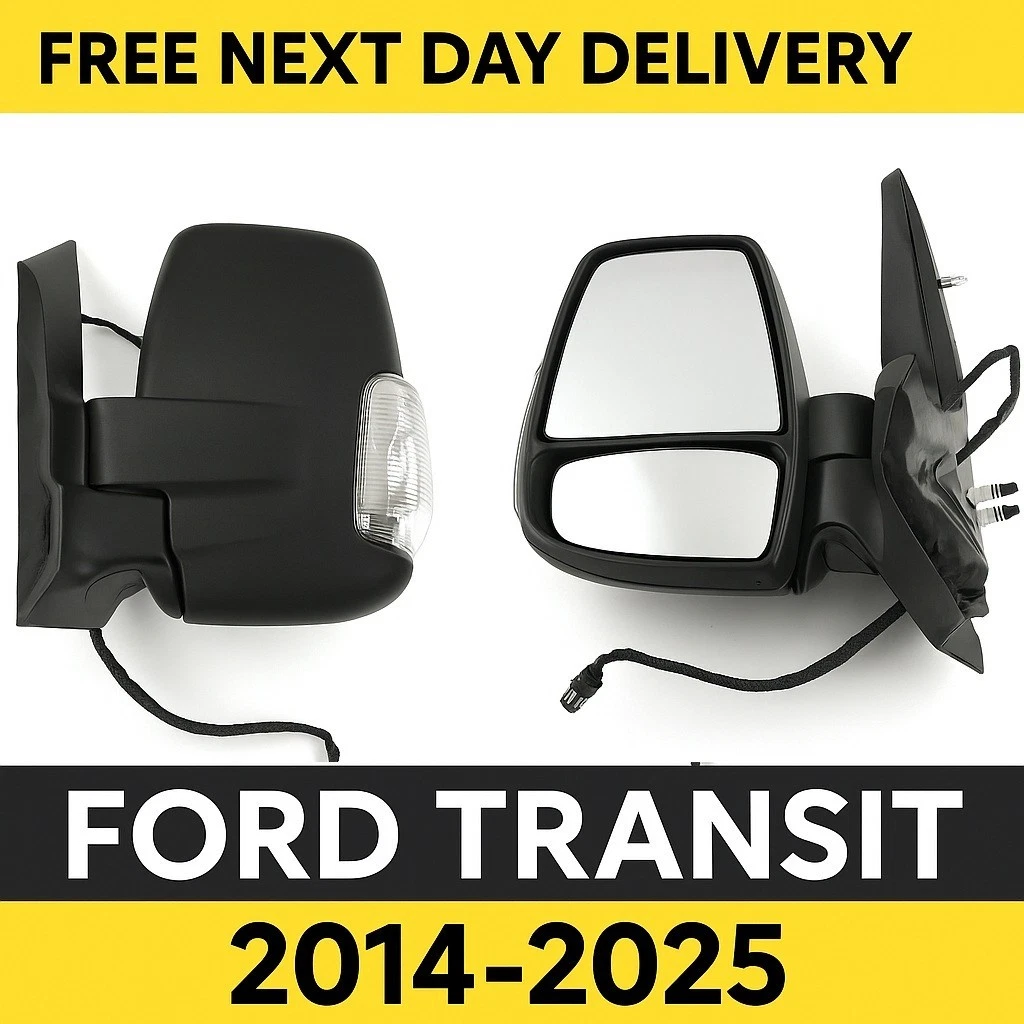 ELECTRIC COMPLETE DOOR WING MIRROR FORD TRANSIT   14-19  LEFT HAND NEAR SIDE