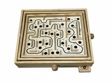 Wooden Labyrinth Handcrafted Skill, Balance & Logic Puzzle Game Fun Any Age