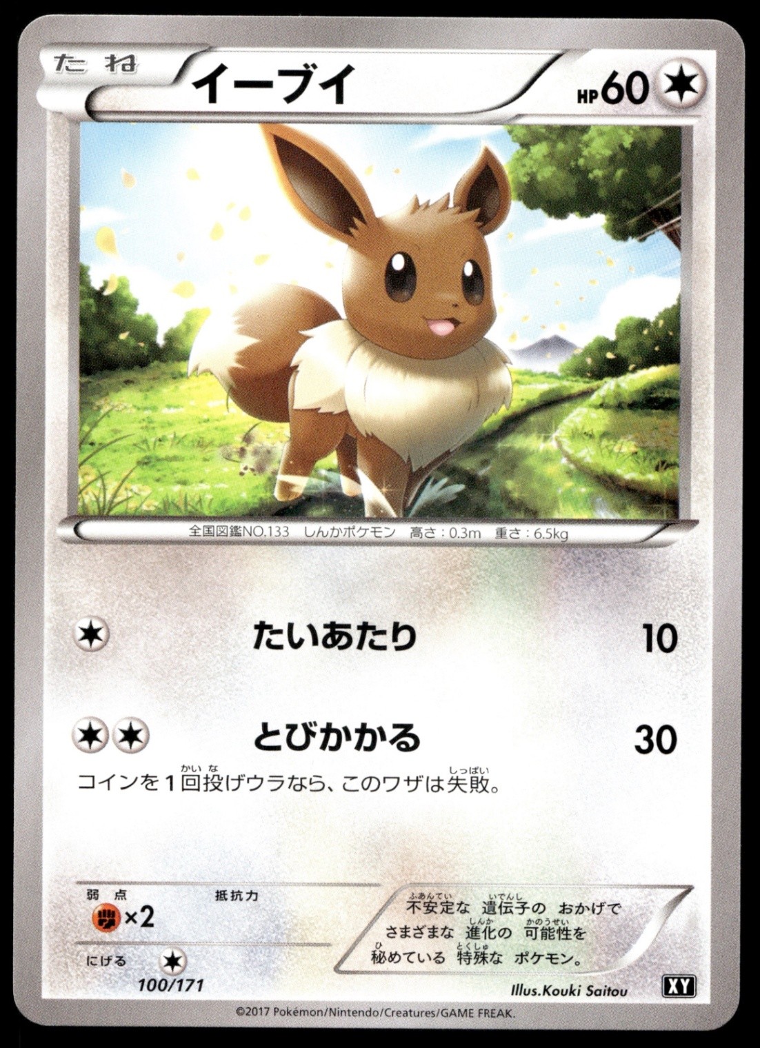 Japanese Pokemon Eevee 100/171 SM: The Best of XY NM