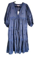 Azure and Indigo Sz M Aster Maxi Dress in Denim Blue NWT