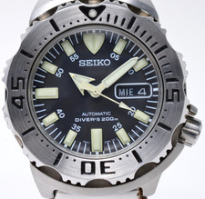 Near MINT SEIKO Black Monster SKX779 7S26-0350 42mm Mens Automatic Watch JAPAN
