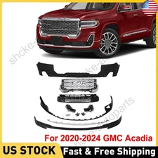 Front Bumper Cover Kit w/Light For 2020-2024 GMC Acadia Denali Replacement