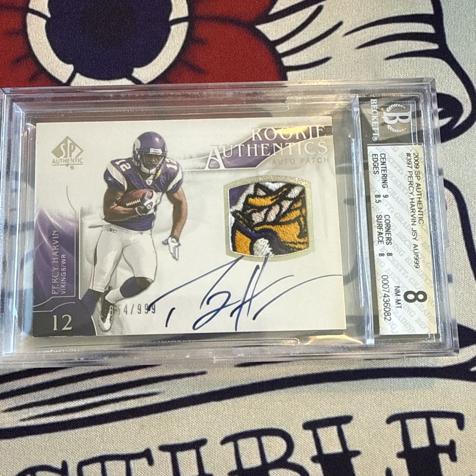 2009 SP Authentic - Rookie Authentics Auto Patch Percy Harvin #397 /999 (AU,...