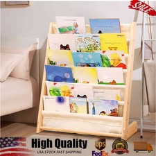 6 Tiers Wooden Bookcase Children Kids Book Shelf Storage Rack Display Organizer