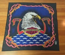 Vintage Harley Davidson Bandana Bald Eagle American Flag Motorcycle Handkerchief