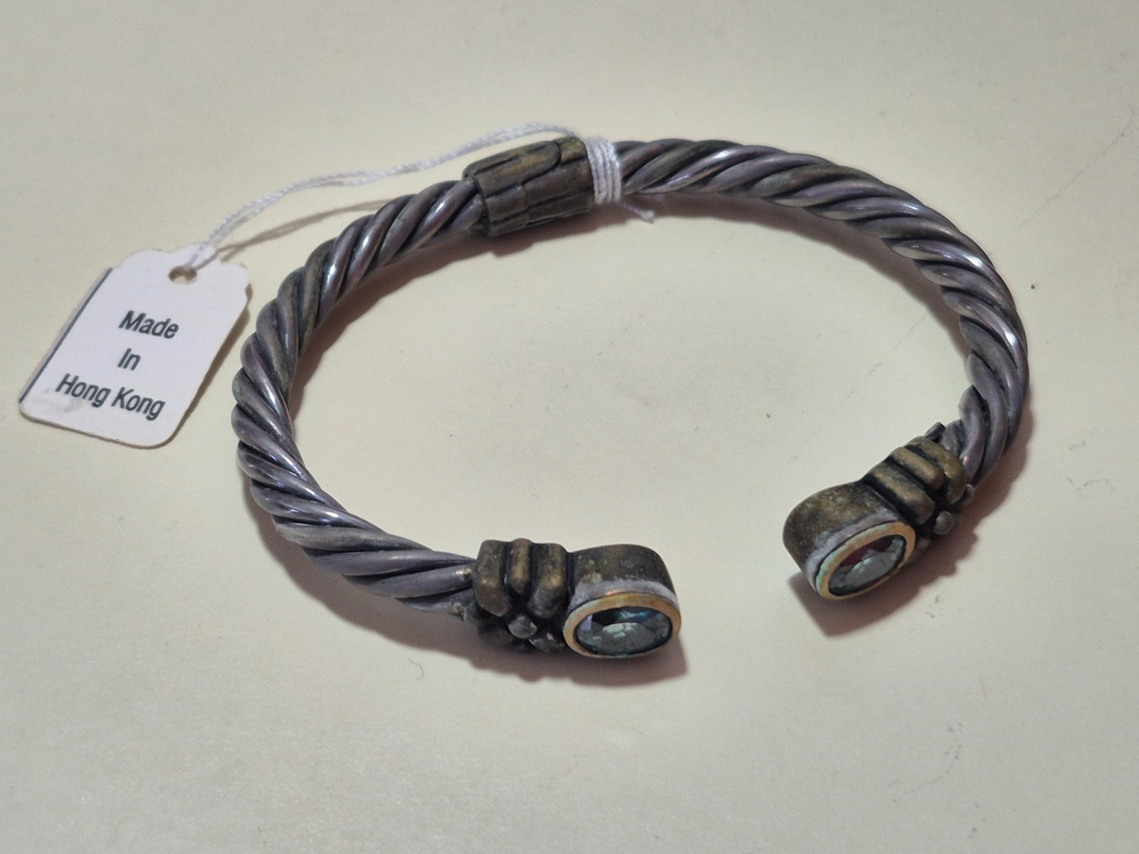 Sterling Silver Hinged Twisted Cable Cuff Bracele… - image 4