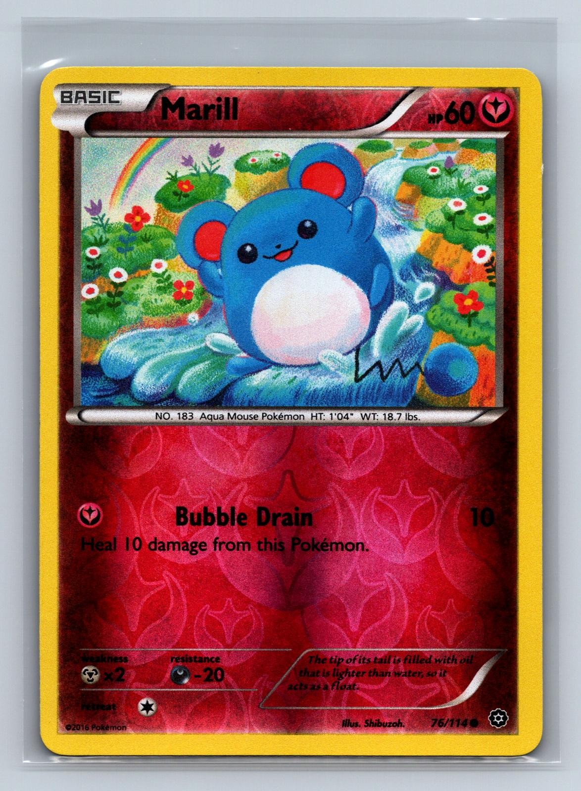 Marill 76/114 Common Steam Siege Pokemon Reverse Holo NM/M 811c-17