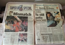 Vintage San Diego Union Tribune January 30th 1995 Super Bowl XXIX Special