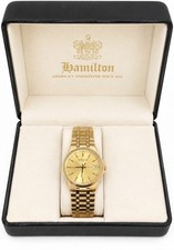 Vintage Hamilton Masterpiece Quartz Gold Mens...