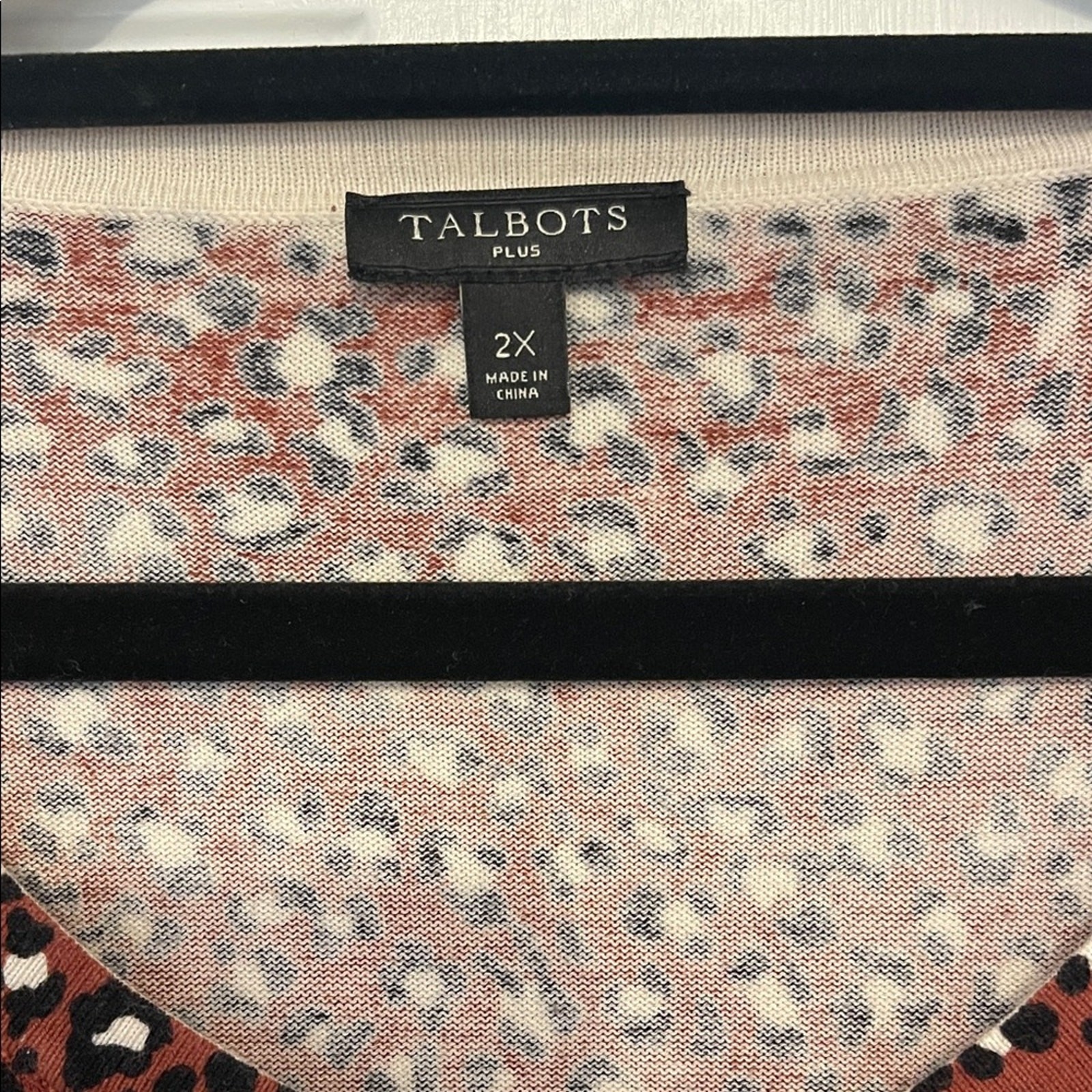 Talbots Rust Leopard Print Lightweight Cardigan - image 2