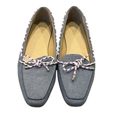 Talbots Women s 8.5 Becca Blue Striped Moccas...