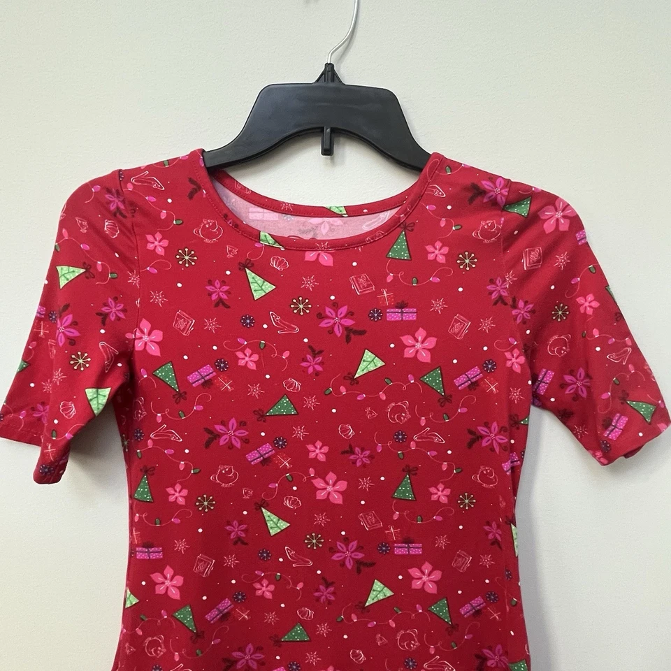 GIRLS DISNEY 10/12 CHRISTMAS DRESS SHORT SLEEVE Cinderella Ariel Belle Mrs Potts - Image 2 of 4