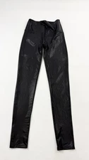 Jane and Bleecker Leggings Womens Medium Black Faux Leather High Rise Stretch